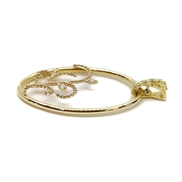 Jewelry Pendant Head Diamond 0.05ct Yellow Gold - Picture 3 of 10